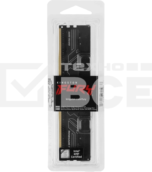 Оперативная память Kingston Fury Renegade Pro Black, DDR5, 16GB (1x16GB), 6000 MHz, CL32, ECC, RDIMM