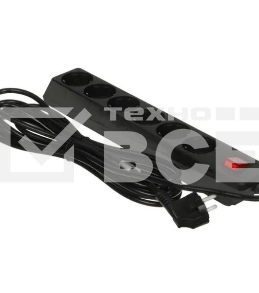 Сетевой фильтр Sven Optima 5,0 м (6 розеток с защитными шторками) черный, цветная коробка