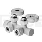 Узел нижнего подключения термостатический угловой Royal Thermo Design Pro 15мм М30х1,5 (Белый), фото4