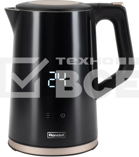 Чайник электрический Rondell RDE-1007 (MC) 1,7 л, 2200 Вт, чёрный