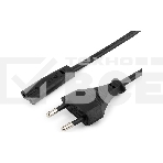 Шнур PowerCube ШВВП-АП 2*0,75 S52C7-250-2,5-1,8, черный, 1,8 м, S52 - C7, 2-pin, фото2