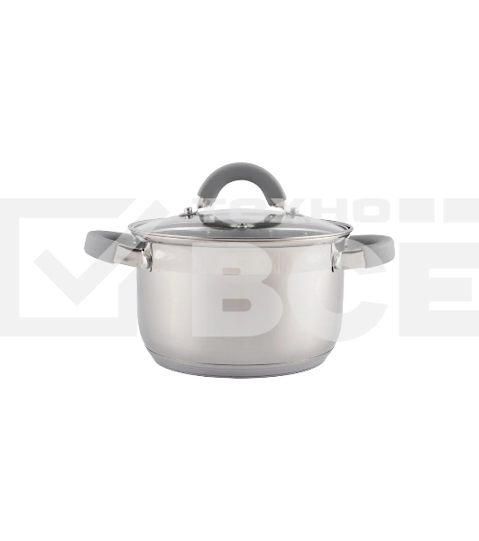 Кастрюля MALLONY Felicita нержавеющая сталь, со стеклянной крышкой, 2,9 л, d-18