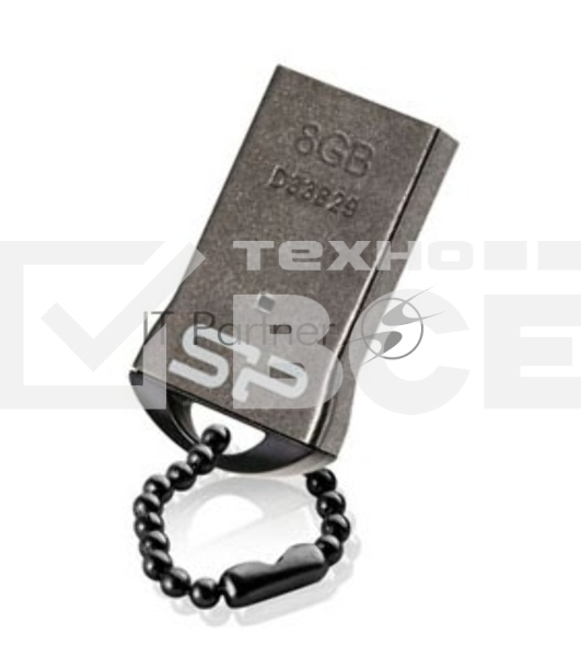 Флешка USB R/W Silicon Power 8Gb Touch T01 SP008Gb,UF2T01V1K USB 2.0 черный/серебристый