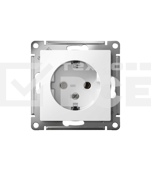 Механизм розетки 1-м СП AtlasDesign с заземл. 16А белый, SchE ATN000143