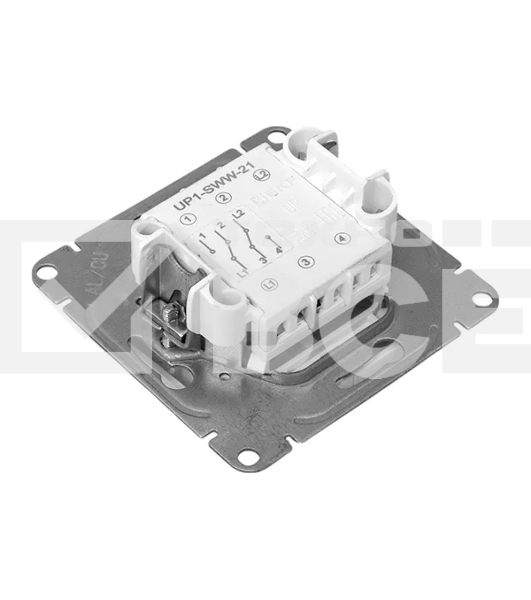 Механизм выключателя EKF UP1-SWW-21 двухклавишный, проходной, белый Эпика