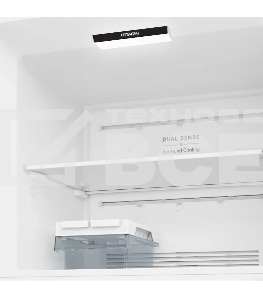 Холодильник Hitachi HRTN6443SUCS черный двухкамерный 315/94л морозилка сверху