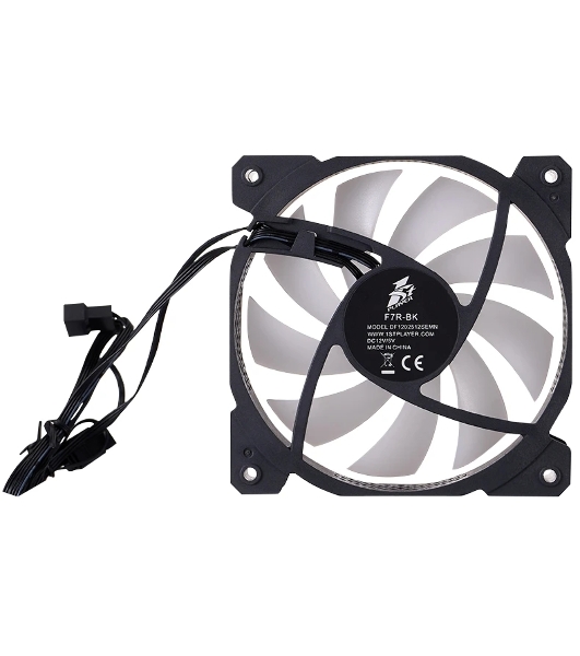 Вентилятор для корпуса 1STPLAYER F7R Black F7R-BK 120mm, 600-1800rpm, 56.34CFM, 36.99dBa, BULK