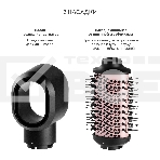 Фен-расческа Galaxy Line GL 4412,  черный с розовым, 1200 Вт, 2 скорости потока воздуха, 4 температурных режима, шнур, вращающийся на 360° с подвесной петлей, 2 насадки в комплекте, фото2
