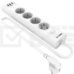 Сетевой фильтр Philips CHP8246WB/51 3м, 4 розетки, белый