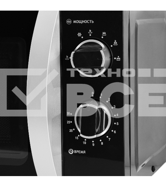 Микроволновая печь Kraft KF20MW7B-202M чёрный, 20 л, 700 Вт, переключатели - поворотный механизм