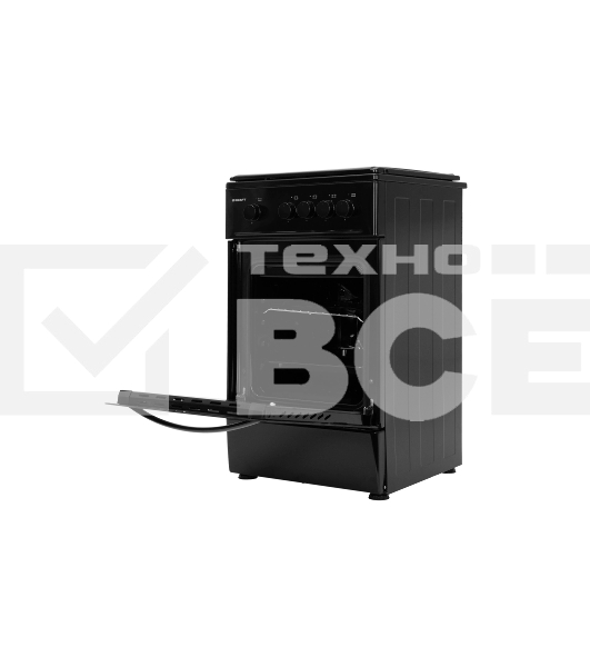 Плита газовая Kraft KF-FSK5301GBL черный, конфорок 4 газовых, духовка 58 л, 50 см x 85.5 см x 55.6 см