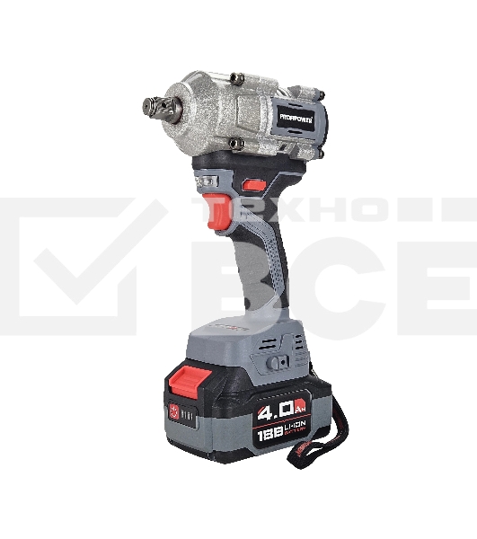 Аккумуляторный гайковерт бесщеточный ударный ProfiPower T-500N (Li-ion-1шт, 4.0А·ч, 500Нм, ударная головка 17/19/21мм, З/У, в кейсе)