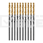 Сверло по металлу Denzel 2 мм, HSS-Tin, Golden Tip, 10 шт., фото 1