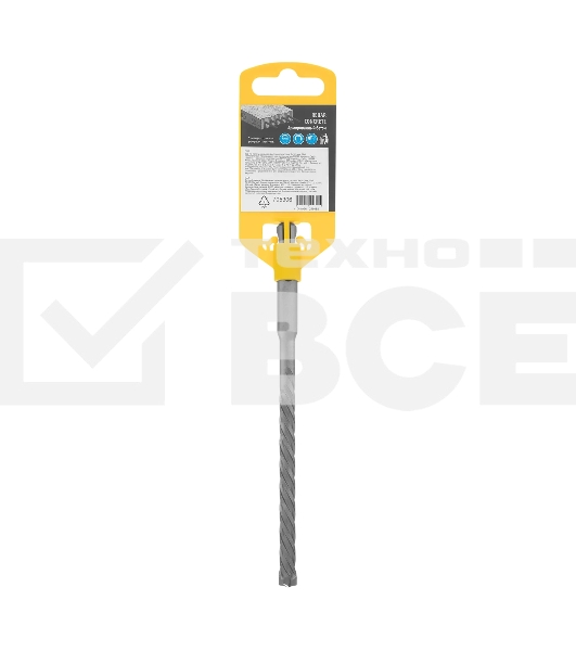 Бур по бетону Denzel цельная крестовая пластина, 8x165 мм, SDS PLUS