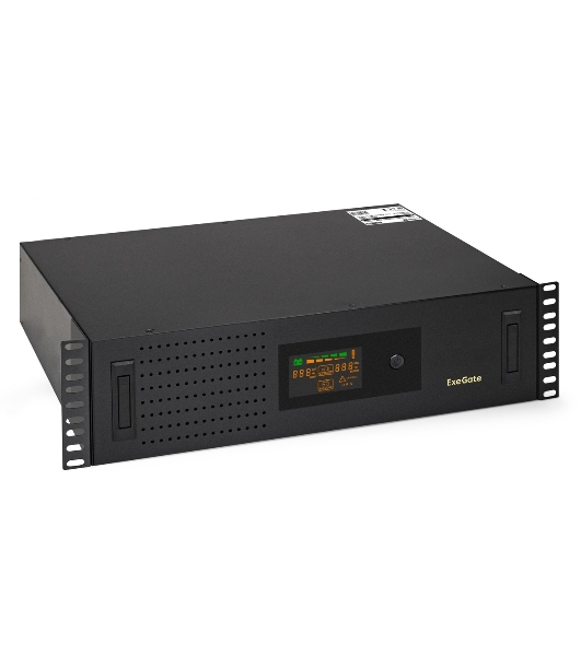 Источник бесперебойного питания ExeGate ServerRM UNL-3000.LCD.AVR.2SH.3C13.USB.3U 3000VA/1800W, Color LCD, AVR, 2*Schuko+3*C13, USB, 3U, установка в стойку, черный