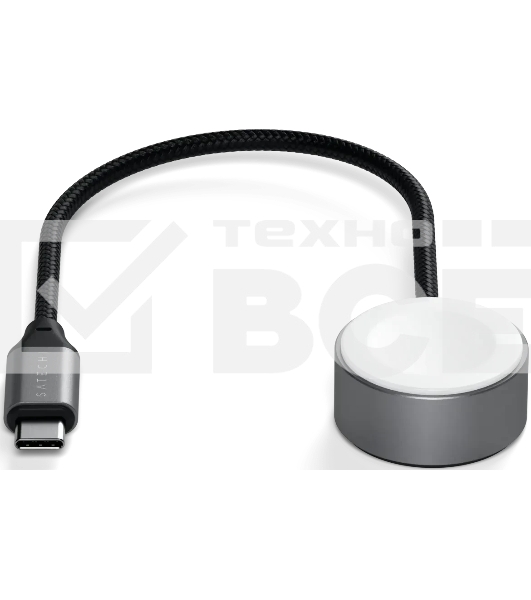 Кабель зарядный Satechi USB-C Magnetic Fast-Charging Cable для Apple Watch, серый космос