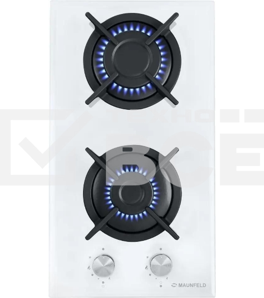 Газовая варочная панель Maunfeld EGHG.32.1CW/G, 2 конфорки, закаленное стекло, белый