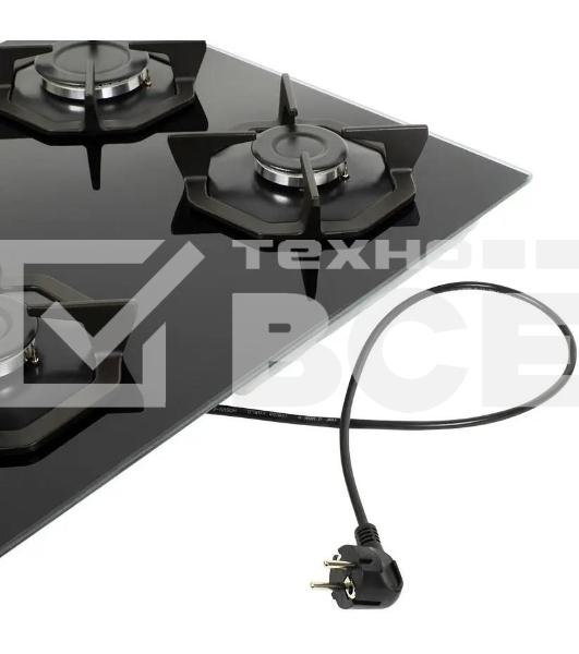 Газовая варочная панель Maunfeld EGHG.64.2CB/G, 4 конфорки, закаленное стекло, черный