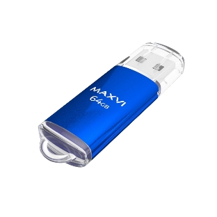 Флешка USB Maxvi MP blue (FD64GBUSB20C10MP), 64Gb, USB 2.0, R/W 20/10, синий