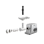 Мясорубка электрическая Endever Sigma-112 серебристый, 4500 Вт, 3 кг/мин, реверс, защита от перегрузки, металлический лоток, насадки - 5, фото5