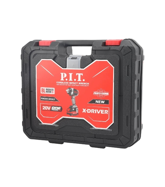 Гайковерт P.I.T. IMPACT аккум. бесщеточный PIW20H-600A/2 (20В, 600Нм, 1/2', 3ск, 0-2800уд/мин,2х4Ач)