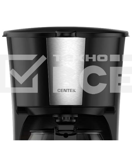 Кофеварка капельная Centek CT-1148 Steel/Black, исп. кофе - молотый, 0.6 л, 600 Вт.