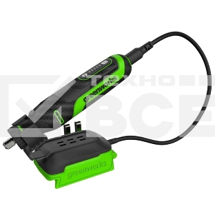 Гравер аккумуляторный GreenWorks G24RT, 24V, бесщеточный, с принадлежностями 52 шт., без АКБ и ЗУ (3200807)