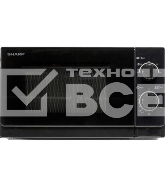 Микроволновая печь Sharp R-2000RK черный, 20 л, 800 Вт, переключатели - поворотный механизм