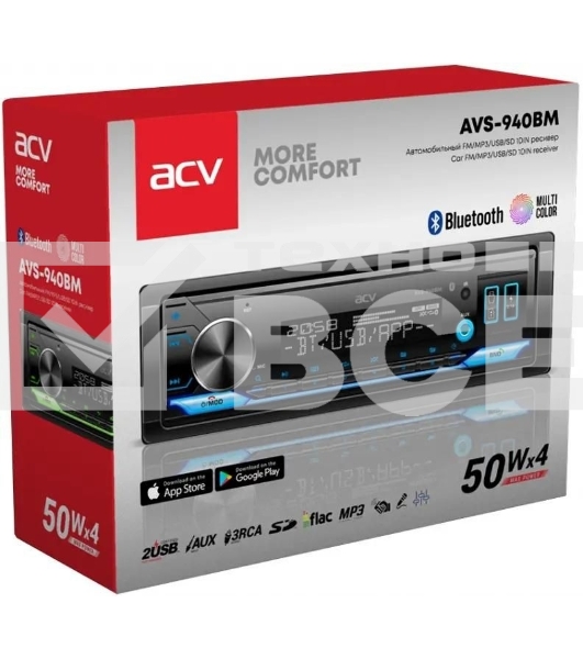 Автомагнитола ACV AVS-940BM 1DIN 4x50Вт