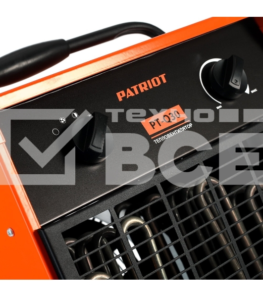 Тепловентилятор Patriot PT-Q 30, оранжевый/черный, 15/30 кВт, 400В, терморегулятор