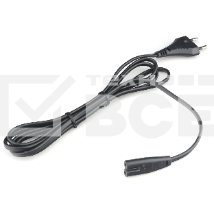 Шнур PowerCube ШВВП-АП 2*0,75 S52C7-250-2,5-1,8, черный, 1,8 м, S52 - C7, 2-pin