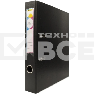 Папка-регистратор Silwerhof 2022106 A4 50мм, двусторонний ПВХ, черный, металлическая окантовка, сборная (упаковка: 2шт)