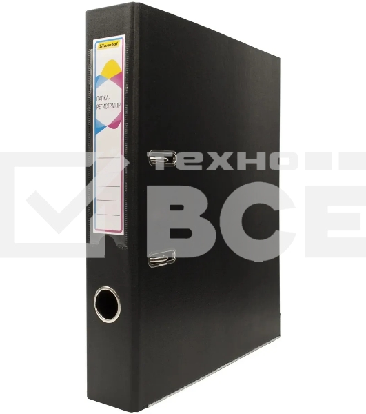 Папка-регистратор Silwerhof 2022106 A4 50мм, двусторонний ПВХ, черный, металлическая окантовка, сборная (упаковка: 2шт)