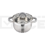 Кастрюля MALLONY Felicita нержавеющая сталь, со стеклянной крышкой, 2,9 л, d-18, фото 1