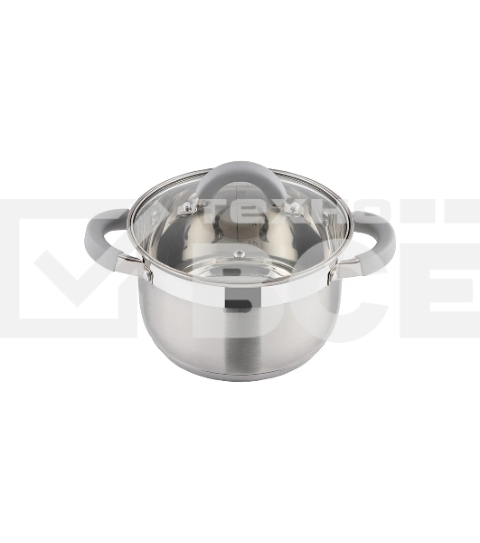 Кастрюля MALLONY Felicita нержавеющая сталь, со стеклянной крышкой, 2,9 л, d-18