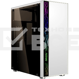 Компьютерный корпус Ginzzu A390 белый Window RGb подсветка 1хUSB 3.0, 2хUSB 2.0, AU