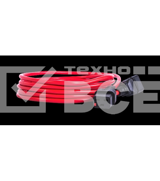 Шнур питания с фиксатором REM IEC 60320 C19/IEC 60320 C20, 16 А/250 В (3 * 1,5), 1,8 м, красный R-16-Cord-C19-C20-1.8-Red