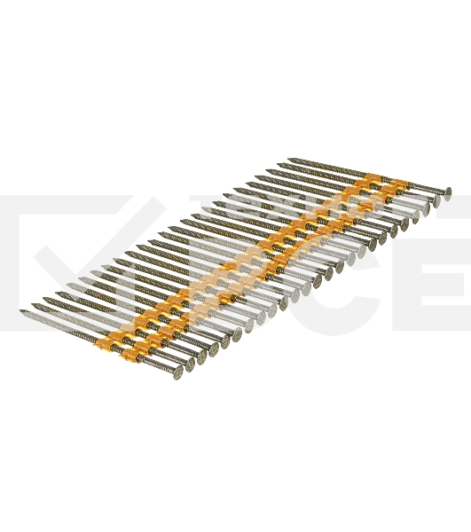 Гвозди Denzel для пнев. нейлера (крашен.), длина - 90 мм, диам. - 3,05 мм, 2000 шт.