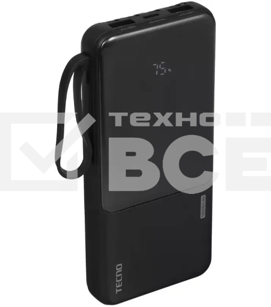 Портативный аккумулятор Tecno OnGO L101 10000mAh 12W 2.4A 2xUSB-A/USB-C черный