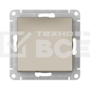 Кнопка нажимная сх.1, 10АХ, механизм SE AtlasDesign Шампань