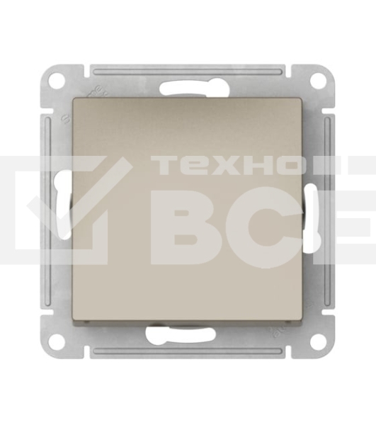 Кнопка нажимная сх.1, 10АХ, механизм SE AtlasDesign Шампань