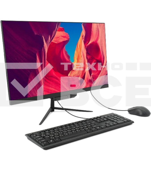 Моноблок Digma Pro Base 23.8' Full HD i3 12100 (3.3) 8Gb SSD 512Gb UHDG 730 CR Windows 11 Pro GbitEth WiFi BT 90W клавиатура мышь Cam черный 1920x1080