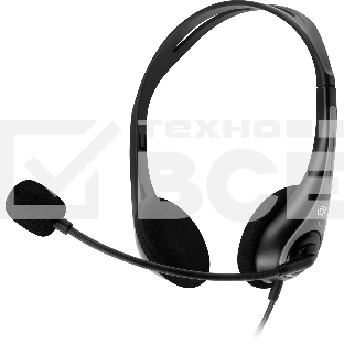 Наушники с микрофоном Оклик HS-M300 черный/серый 1.8м накладные оголовье (1876323)