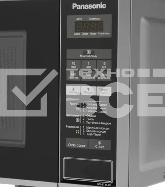 Микроволновая печь Panasonic NNST254MZPE серебристый, 20 л, 800 Вт, переключатели - сенсор