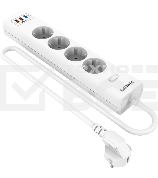 Сетевой фильтр Philips CHP8246WA/51 2м, 4 розетки, белый