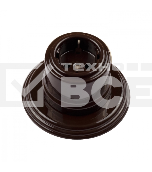 Розетка Bironi B1-101-02 с заземлением, керамика, Лизетта коричневый