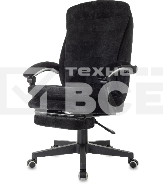 Кресло руководителя Бюрократ T-9950MSG-F Fabric черный Light-20, крестов. пластик, подст. для ног