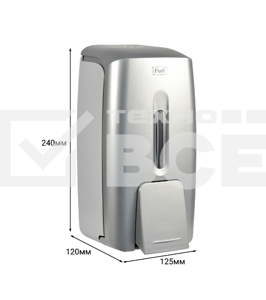 Дозатор для жидкого мыла пластик Puff-8120S хром 0,8 л