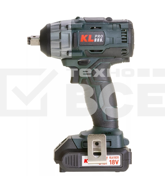 Профессиональный бесщеточный гайковерт аккумуляторный KLPRO KLSS18B-20 (18В, Li-ion-2шт, 2.0А·ч, 250Нм, 2 скорости, подсветка,З/У,в кейсе)