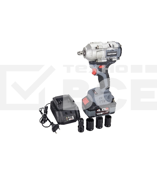 Аккумуляторный гайковерт бесщеточный ударный ProfiPower T-500N (Li-ion-1шт, 4.0А·ч, 500Нм, ударная головка 17/19/21мм, З/У, в кейсе)